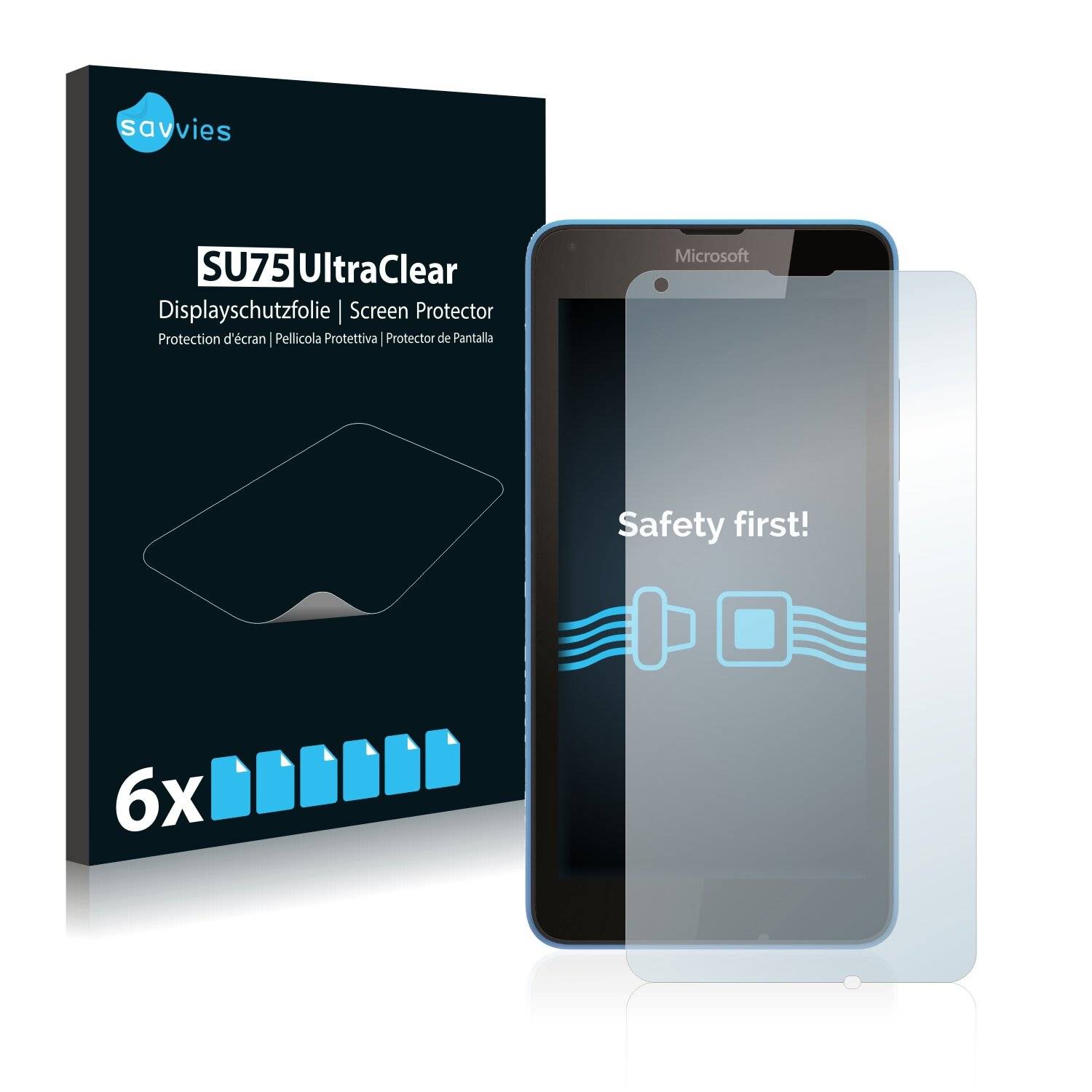 6x Savvies SU75 Displayschutzfolie für Microsoft Lumia 640