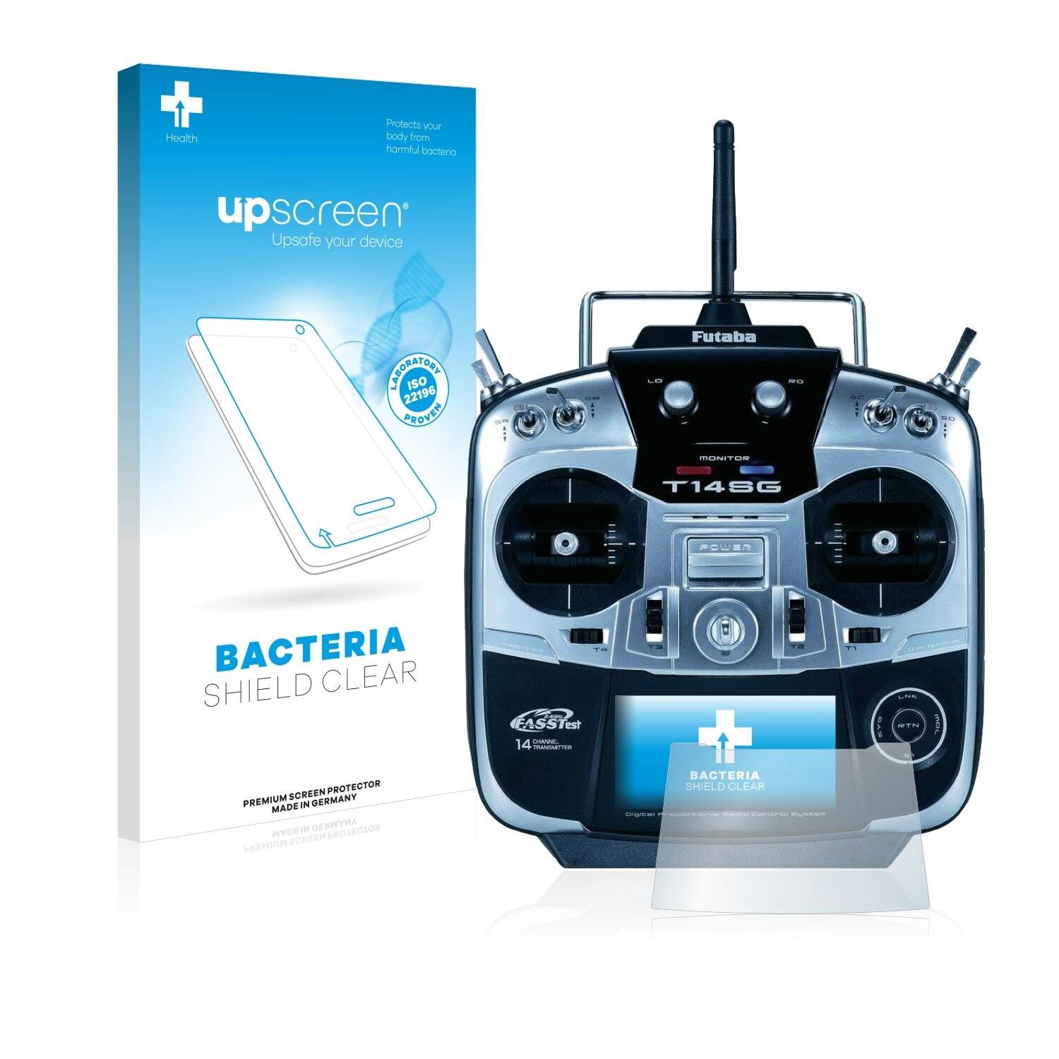 upscreen Bacteria Shield Clear Premium Antibakterielle Displayschutzfolie für Robbe Futaba
