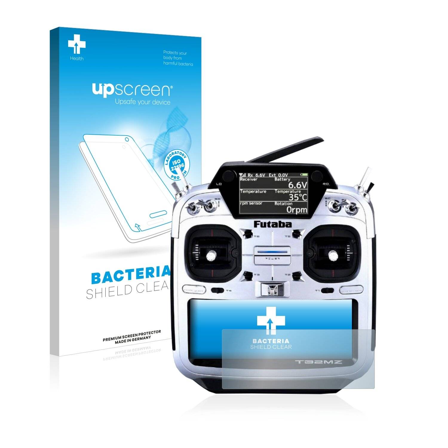upscreen Bacteria Shield Clear Premium Antibakterielle Displayschutzfolie für Robbe Futaba