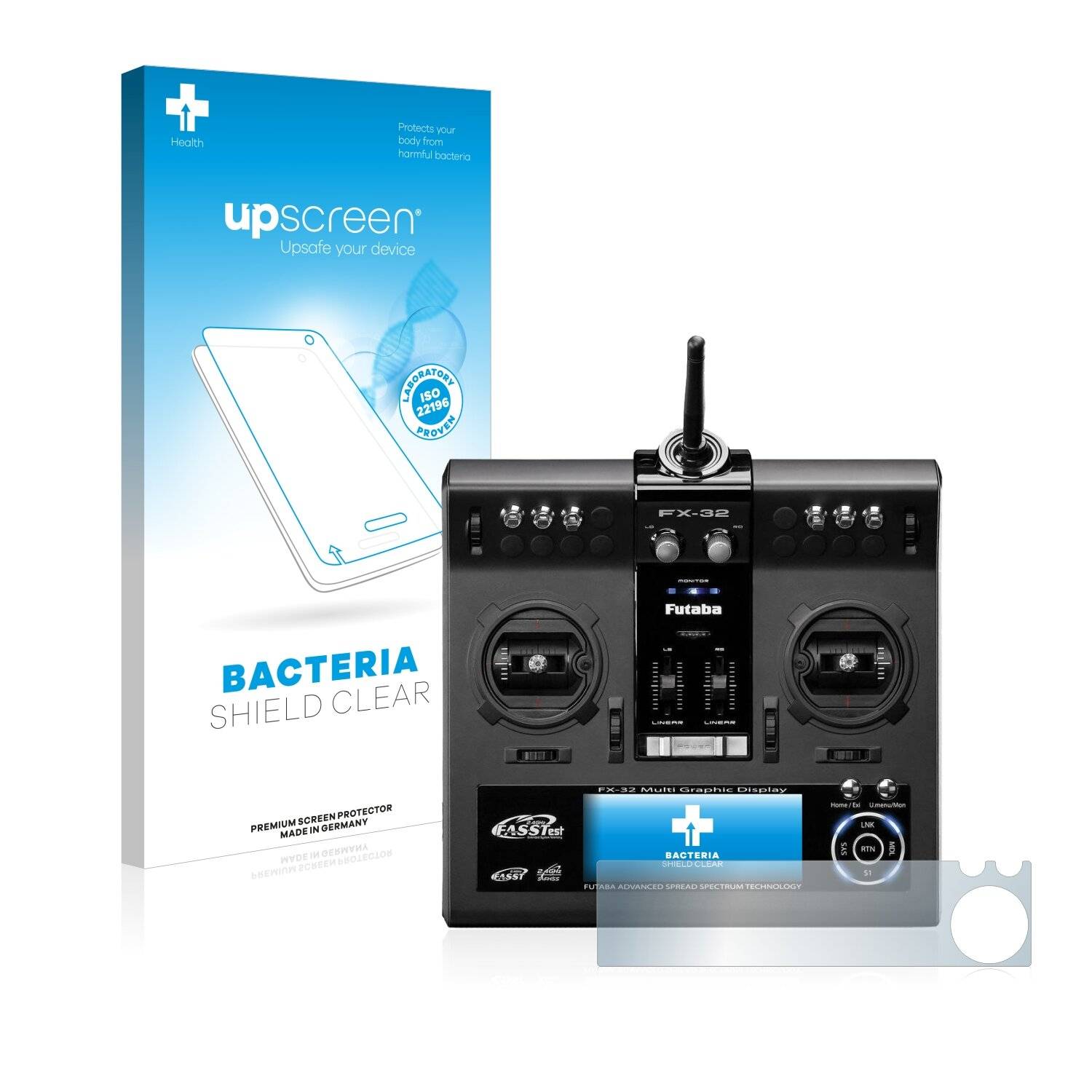 upscreen Bacteria Shield Clear Premium Antibakterielle Displayschutzfolie für Robbe Futaba