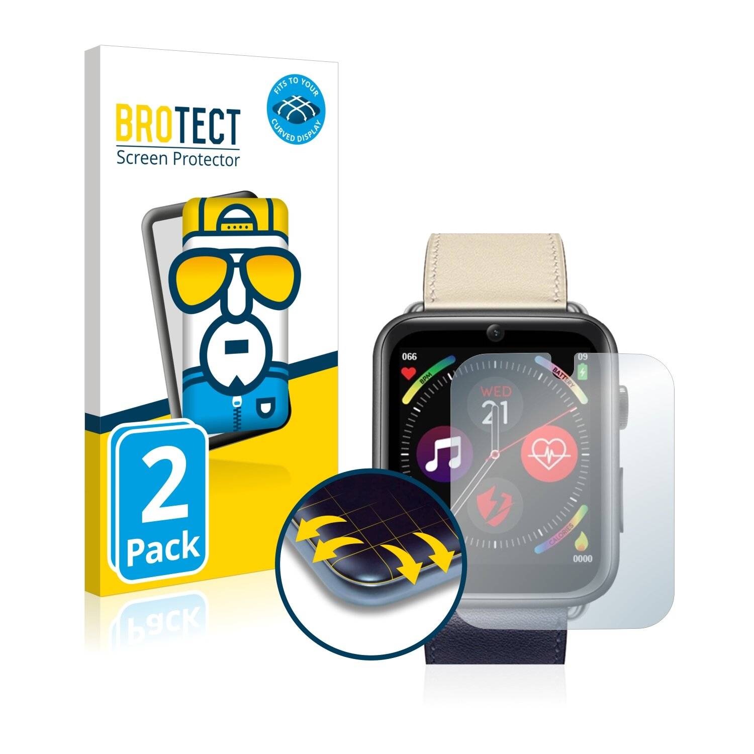 2x BROTECT Flex Full-Cover Displayschutzfolie für Lemfo