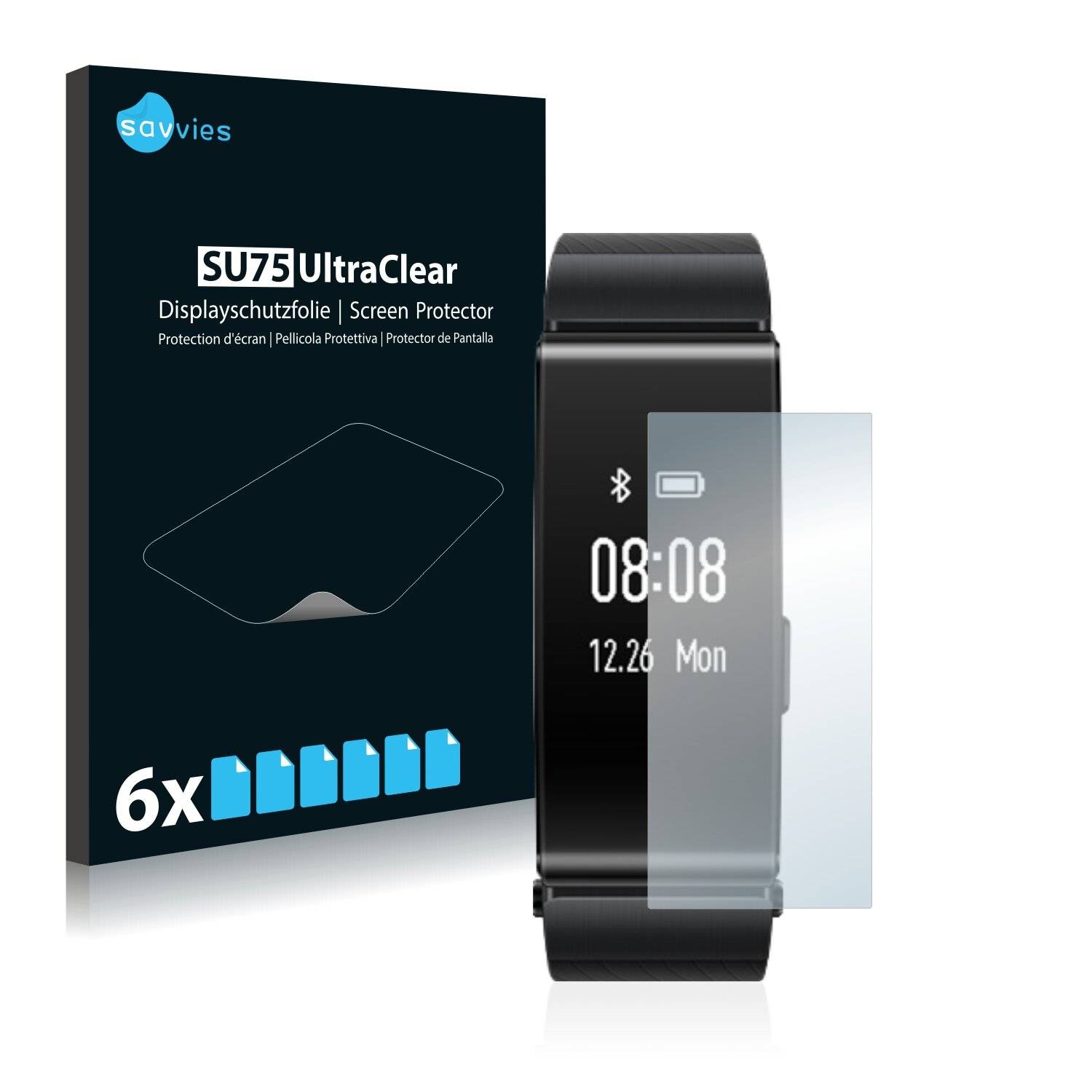 6x Savvies SU75 Displayschutzfolie für Huawei TalkBand