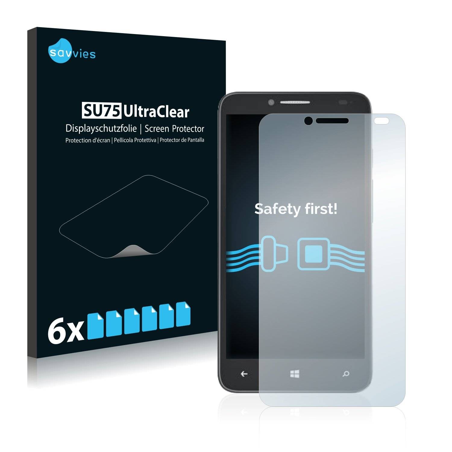 6x Savvies SU75 Displayschutzfolie für Alcatel One Touch Fierce