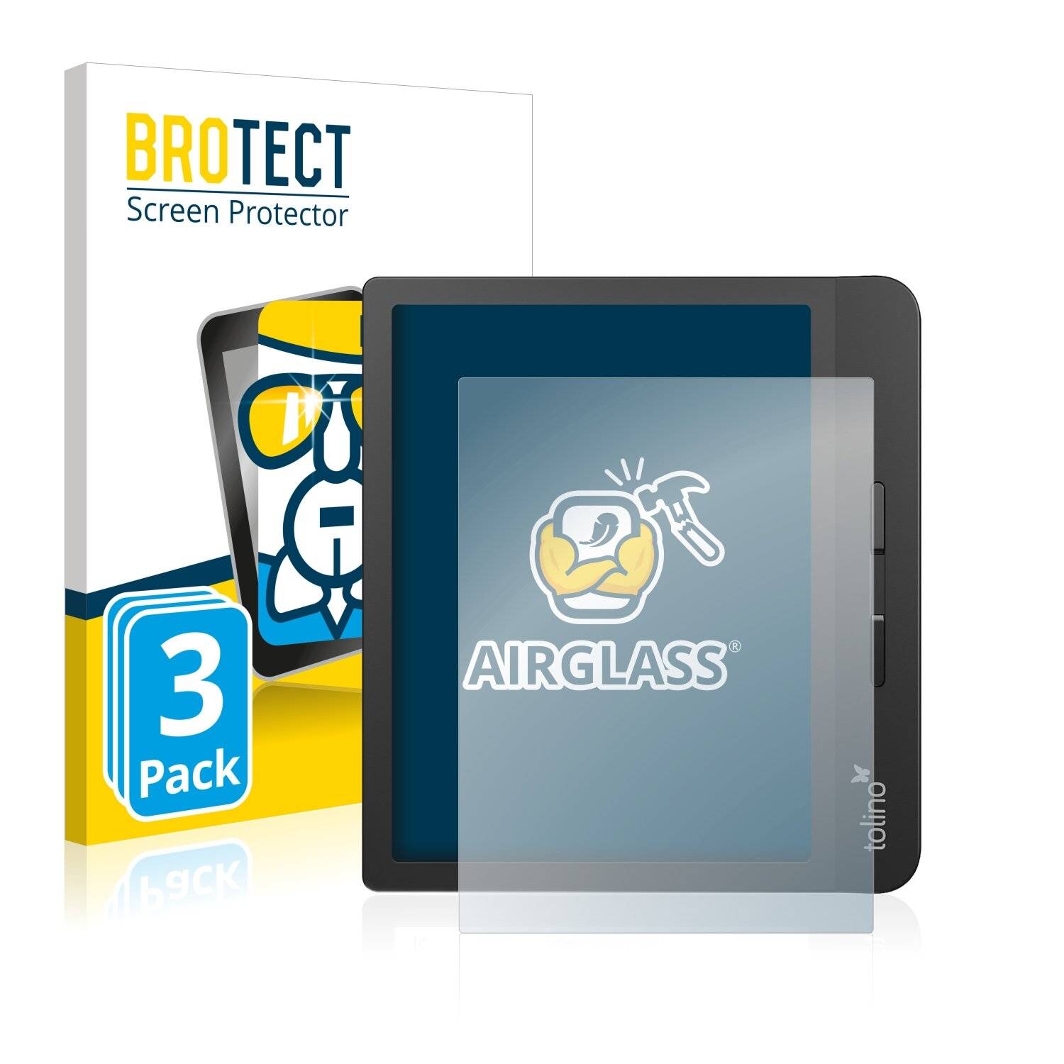 3x BROTECT AirGlass Schutzglas Folie für Tolino Vision