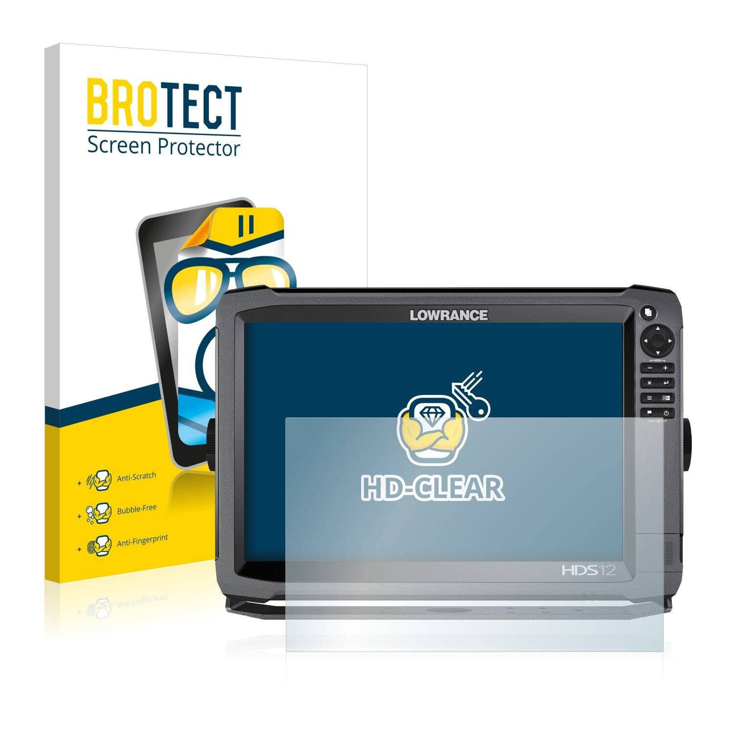 2x BROTECT HD-Clear Displayschutzfolie für Lowrance HDS-12