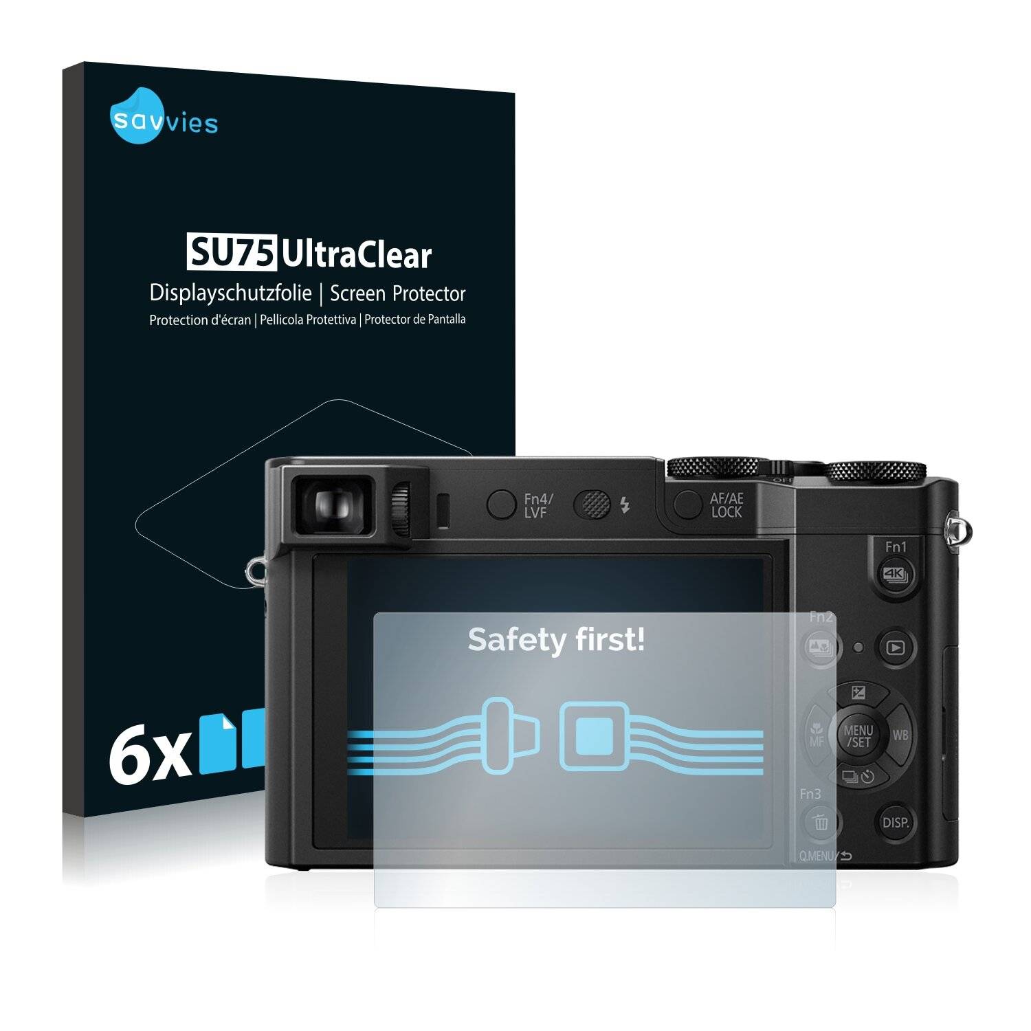 6x Savvies SU75 Displayschutzfolie für Panasonic Lumix