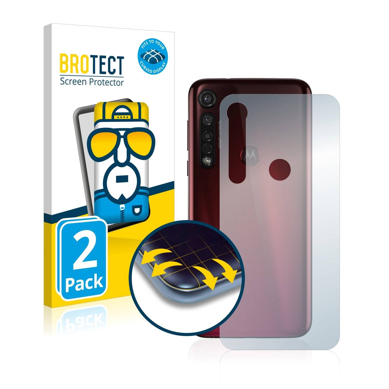 2x BROTECT Flex Full-Cover Displayschutzfolie für Motorola Moto G8 Plus