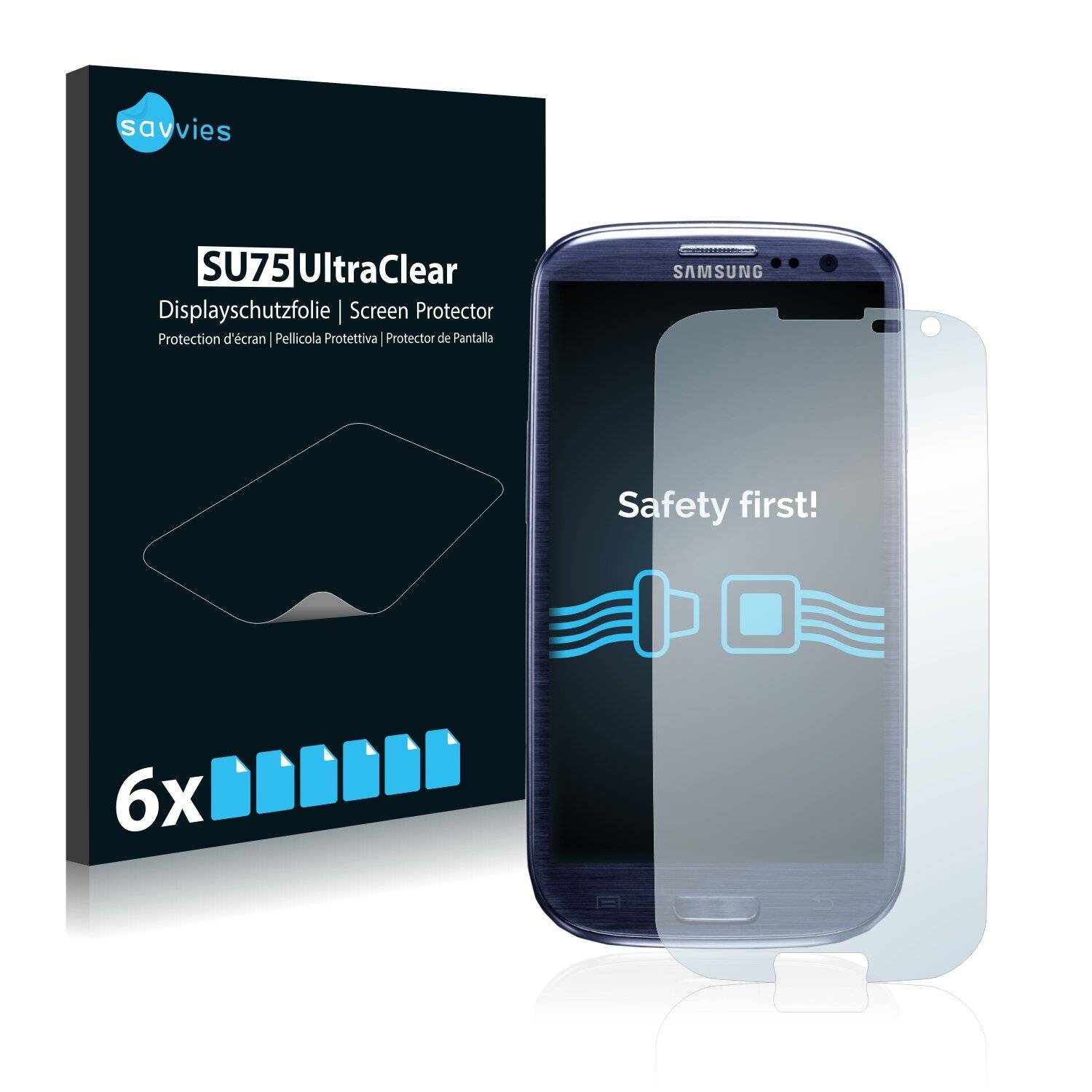 6x Savvies SU75 Displayschutzfolie für Samsung Galaxy S3