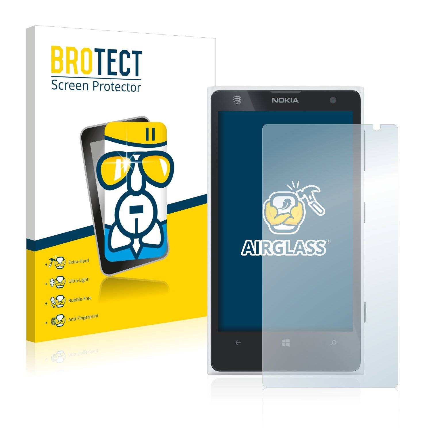 BROTECT AirGlass Schutzglas Folie für Nokia Lumia