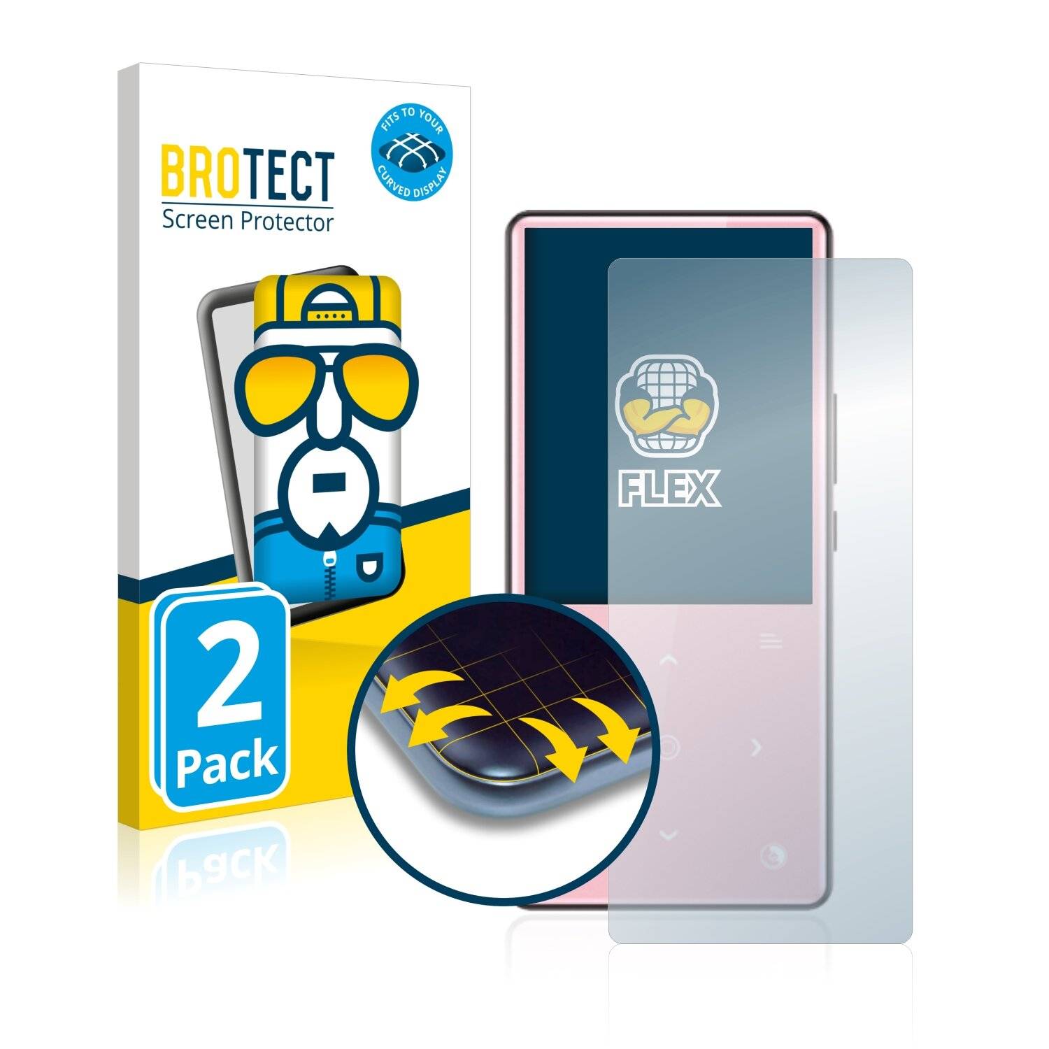 2x BROTECT Flex Full-Cover Displayschutzfolie für AGPtek
