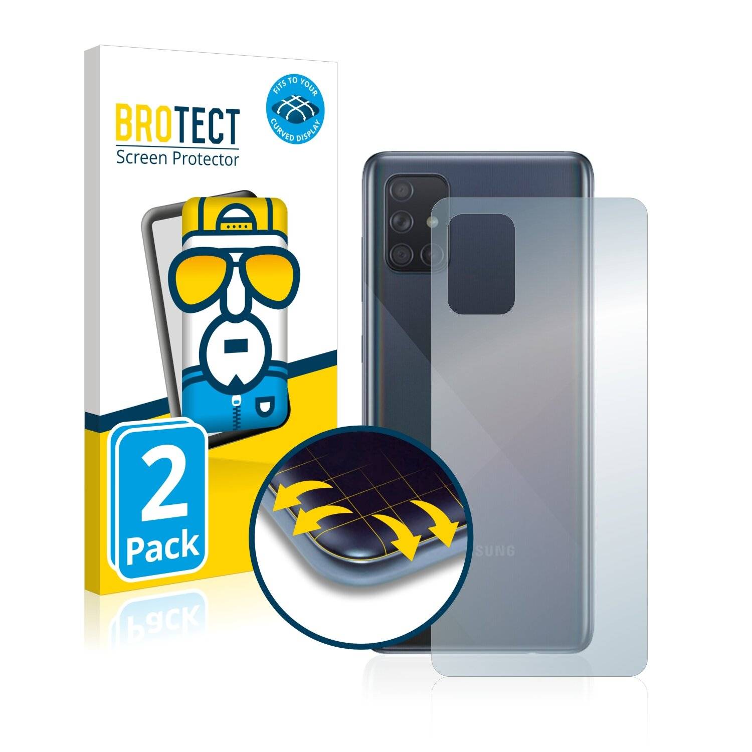 2x BROTECT Flex Full-Cover Displayschutzfolie für Samsung Galaxy A71