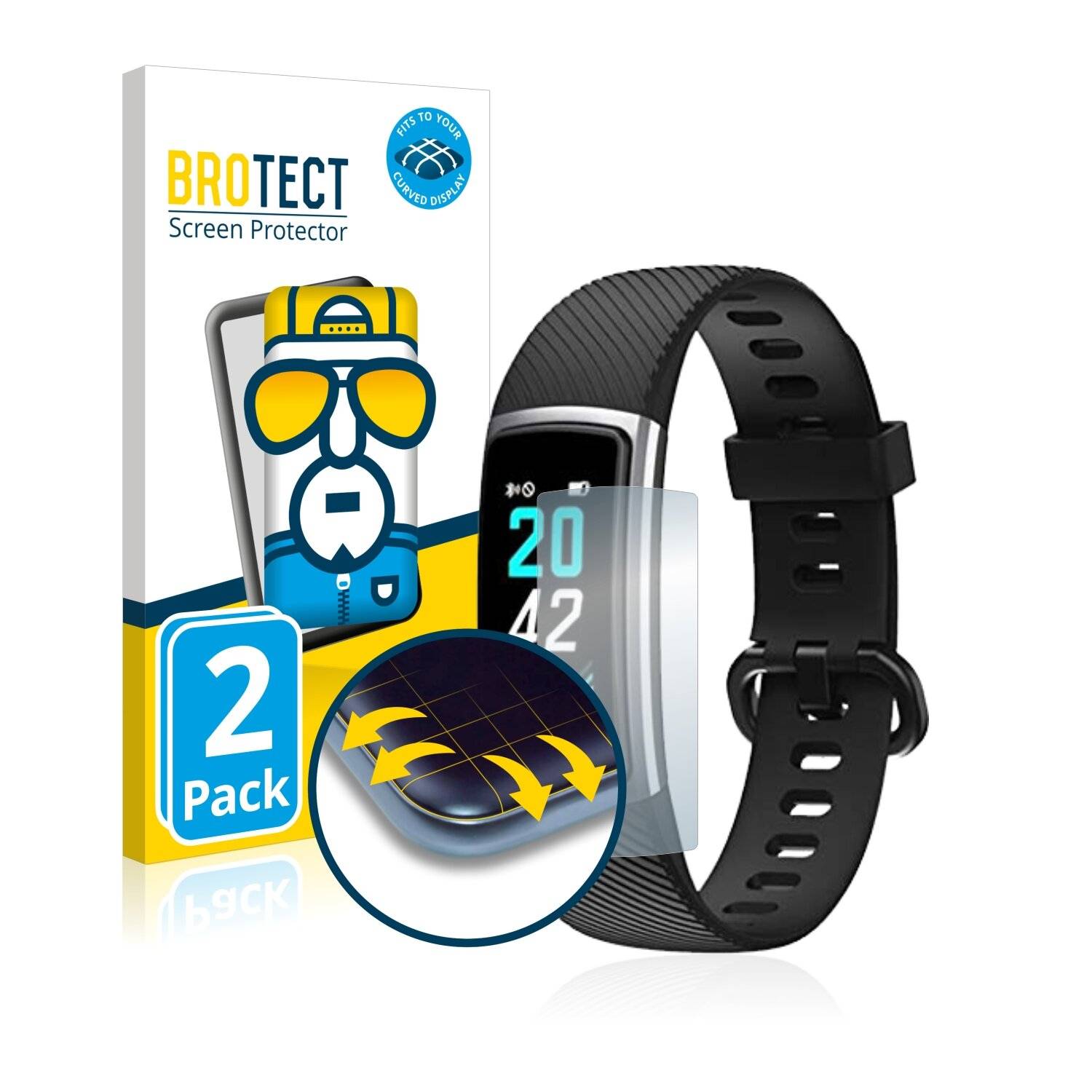 2x BROTECT Flex Full-Cover Displayschutzfolie für Huyeta
