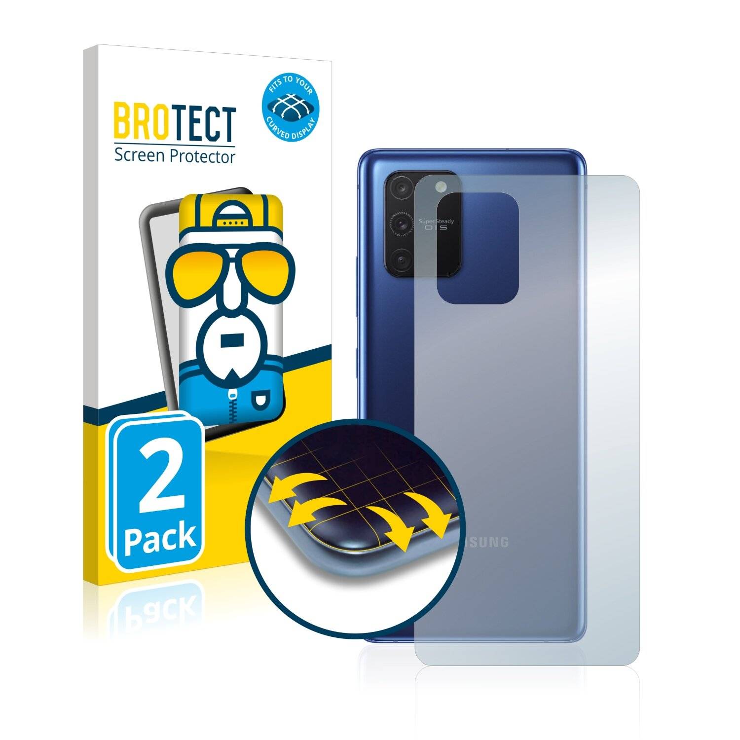 2x BROTECT Flex Full-Cover Displayschutzfolie für Samsung Galaxy S10 Lite