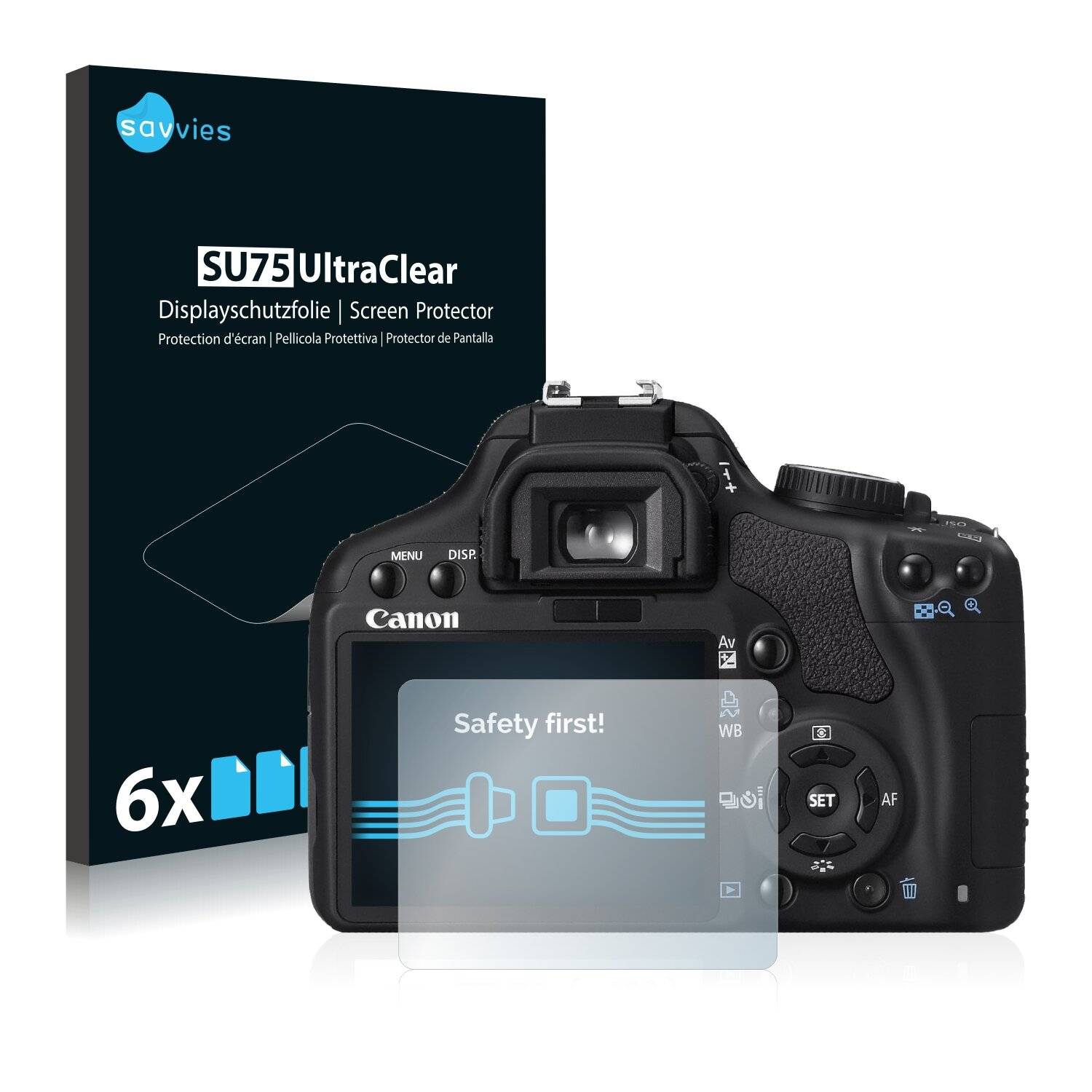 6x Savvies SU75 Displayschutzfolie für Canon EOS