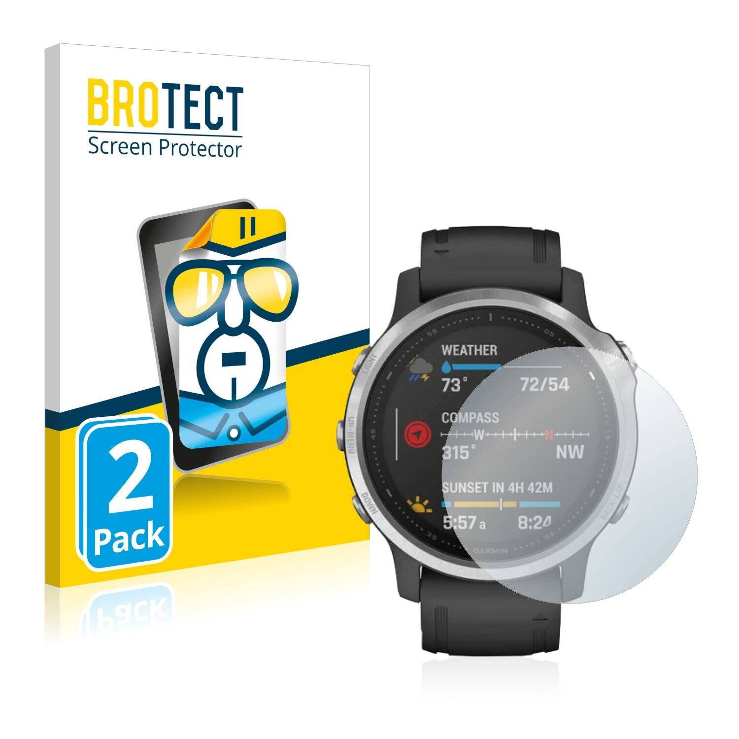 2x BROTECT HD-Clear Displayschutzfolie für Garmin Fenix