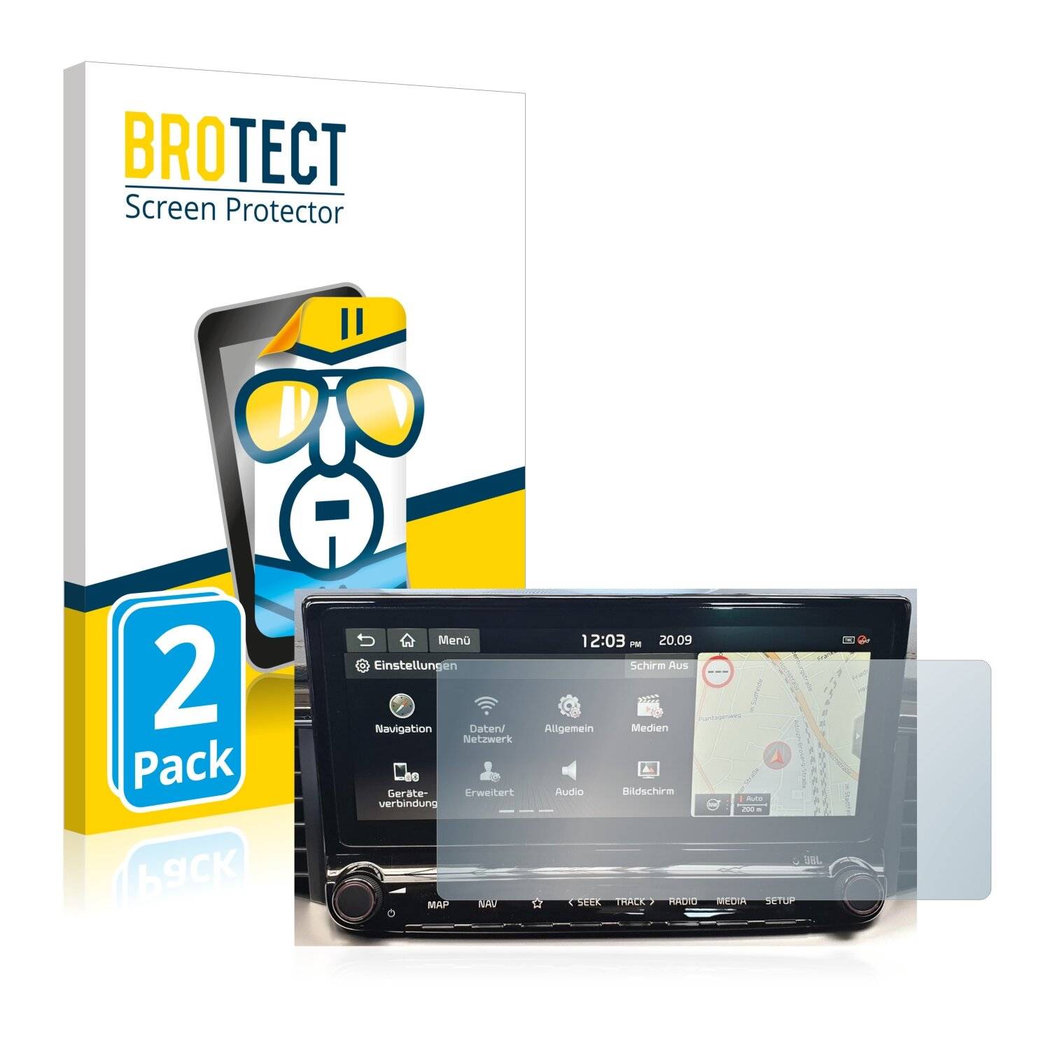 2x BROTECT HD-Clear Displayschutzfolie für Kia XCeed 2019 Infotainment System