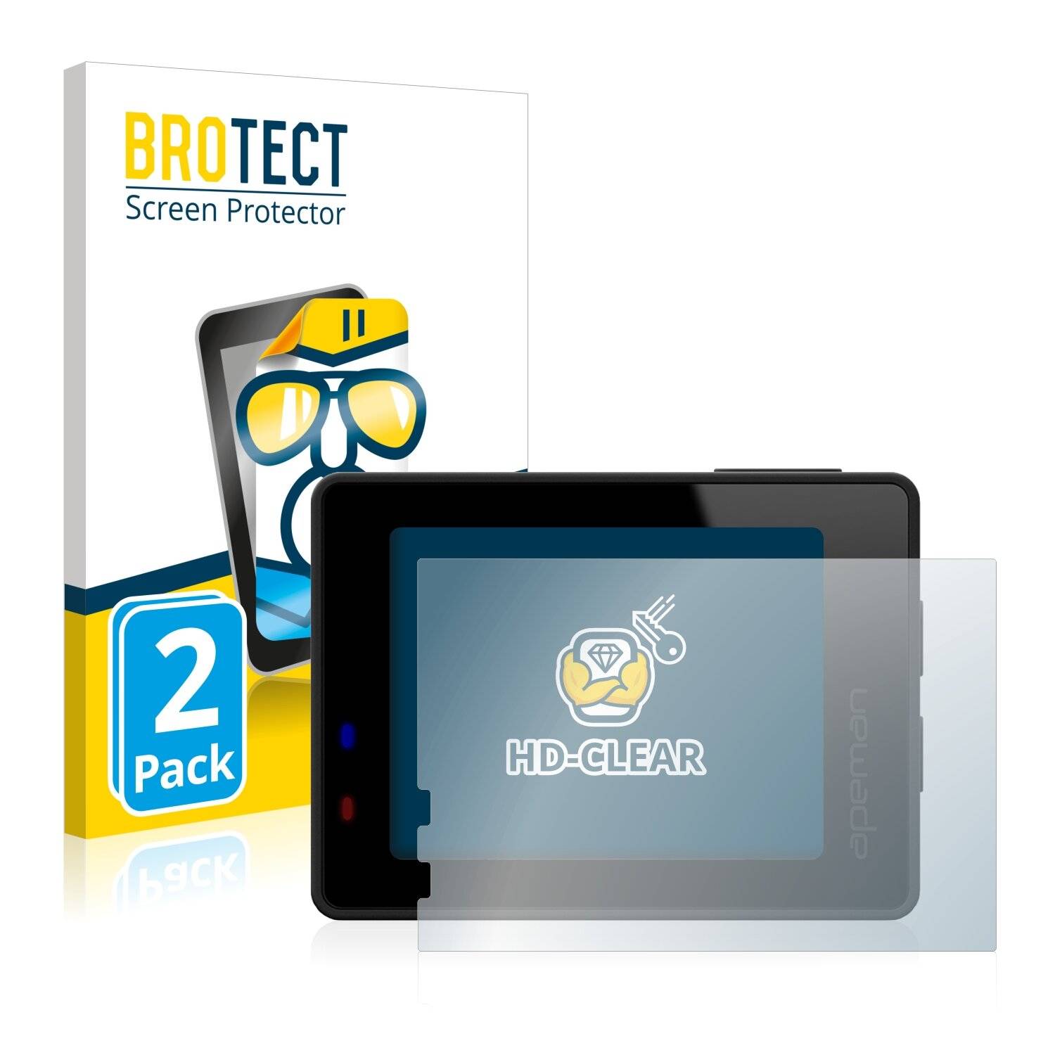 2x BROTECT HD-Clear Displayschutzfolie für Apeman
