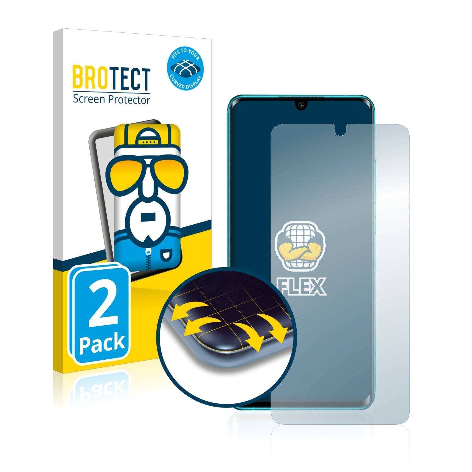 2x BROTECT Flex Full-Cover Displayschutzfolie für Xiaomi Mi Note