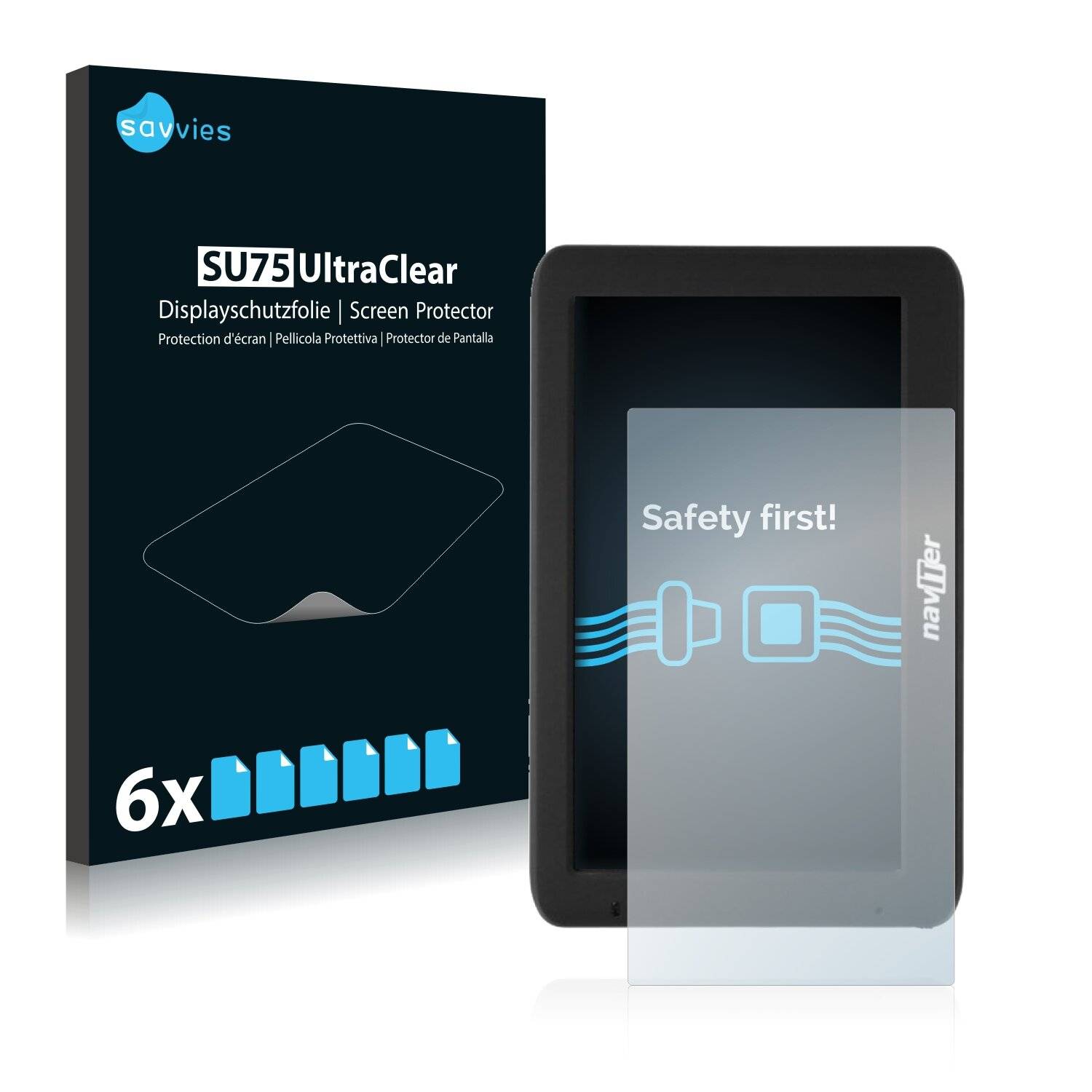 6x Savvies SU75 Displayschutzfolie für Naviter Oudie