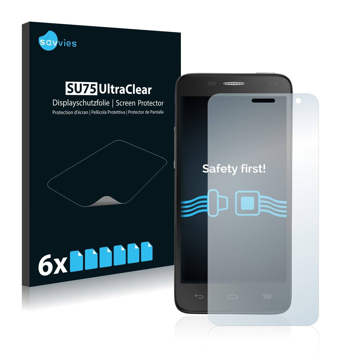 6x Savvies SU75 Displayschutzfolie für Alcatel One Touch OT-6012D Idol Mini