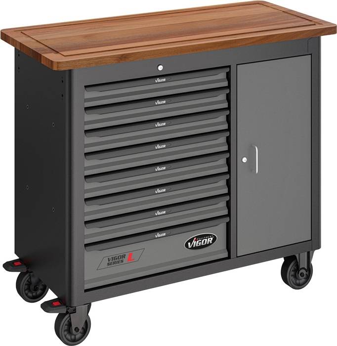 Werkbank, V4813, H1000xB1091xT481mm, Schubladenanzahl 8 40 kg, 8 Schubladen