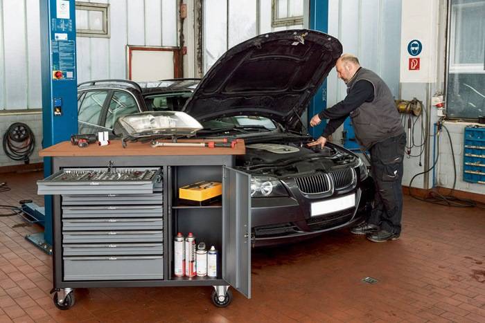 Werkbank, V4813, H1000xB1091xT481mm, Schubladenanzahl 8 40 kg, 8 Schubladen