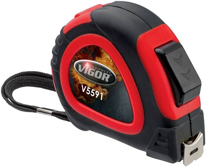 Bandmaß, V5591, L.5m B.19mm, magn.Anschlag, Gürtelclip Handschlaufe