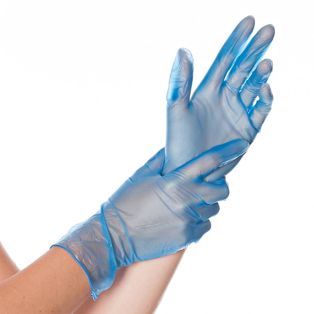 Vinylhandschuhe Ideal, puderfrei, 10/XL, blau, L: 24cm