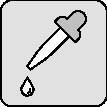 Pipetten-Symbol mit einem Tropfen Flüssigkeit darunter, das die Farb- oder Probenauswahl in digitalen Werkzeugen symbolisiert.