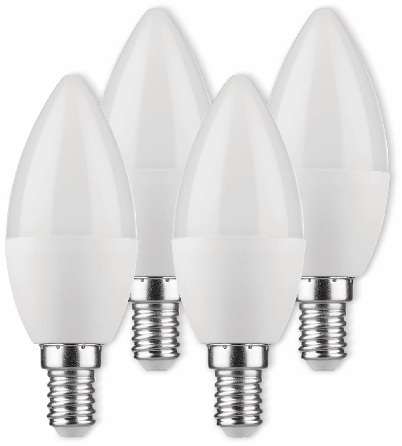 MÜLLER-LICHT LED-Lampe, Kerzenform, 400258, E14, EEK: F, 4,5W, 470 lm, 2700 K, matt, 4 Stück