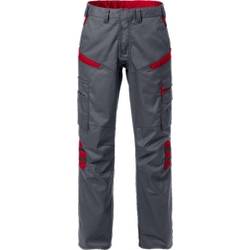 Fristads Damenhose 129483-866 Gr. 38 grau/rot, 65% Poly/35% BW ca. 260 g/m²