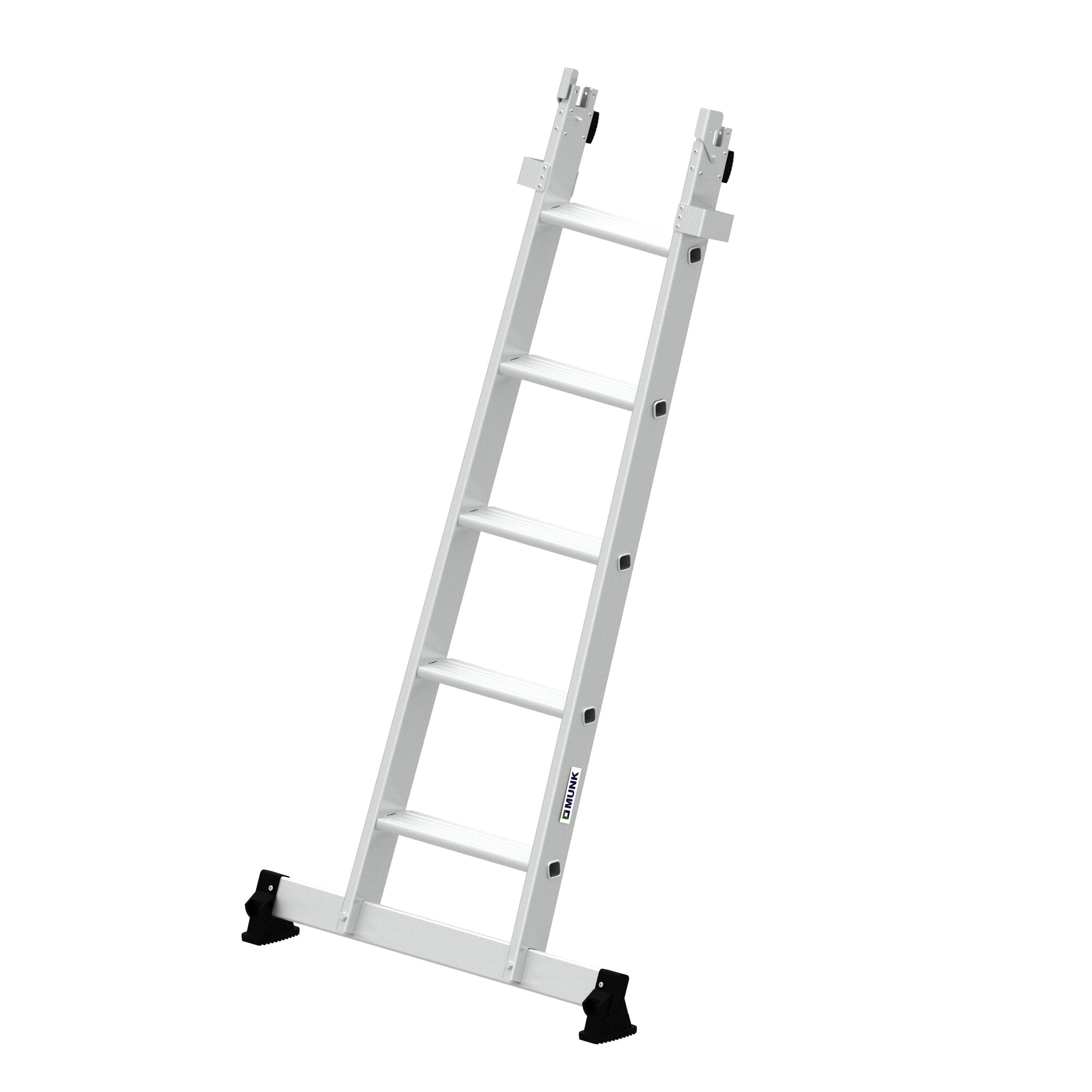 Munk Stufen-Glasreinigerleiter Unterteil mit nivello®-Traverse 5 Stufen