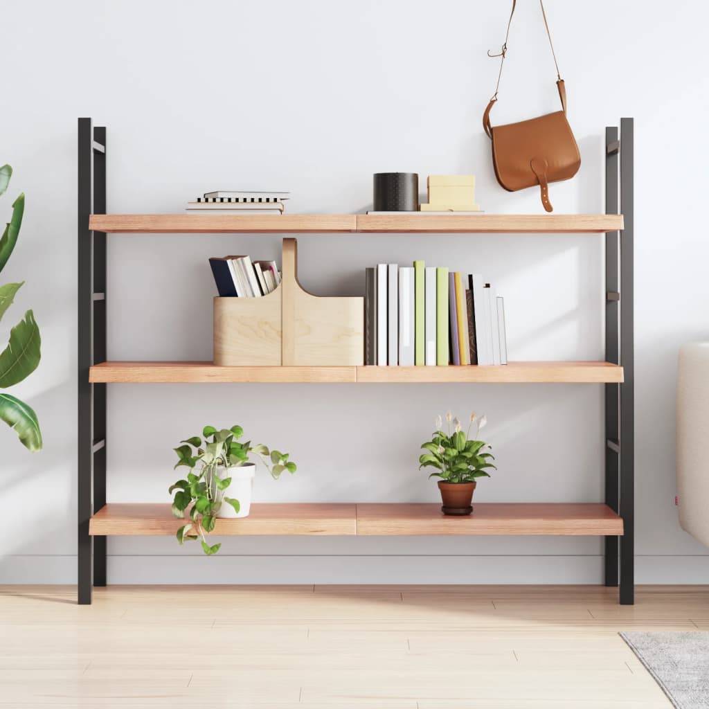 vidaXL Wandregal Hellbraun 140x30x(2-4) cm Massivholz Eiche Behandelt