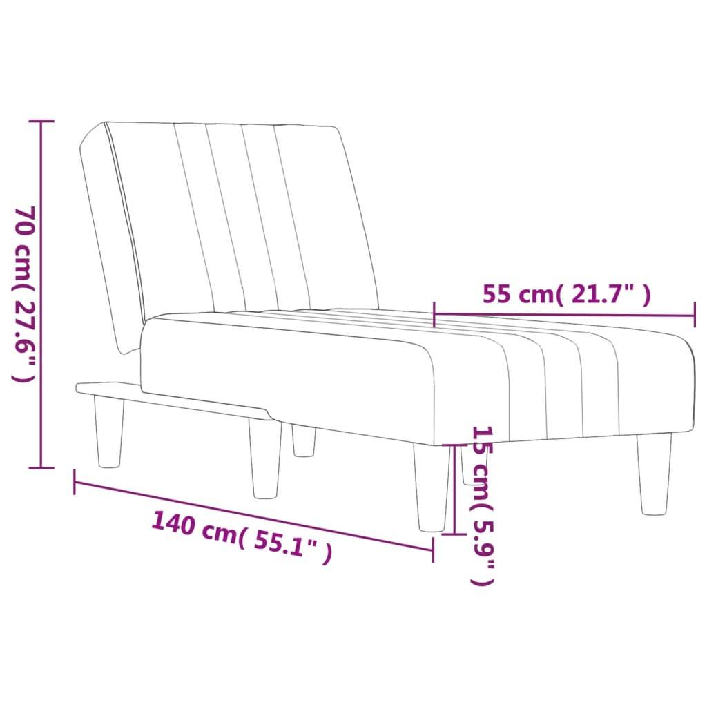 vidaXL Chaiselongue Dunkelgrau Samt