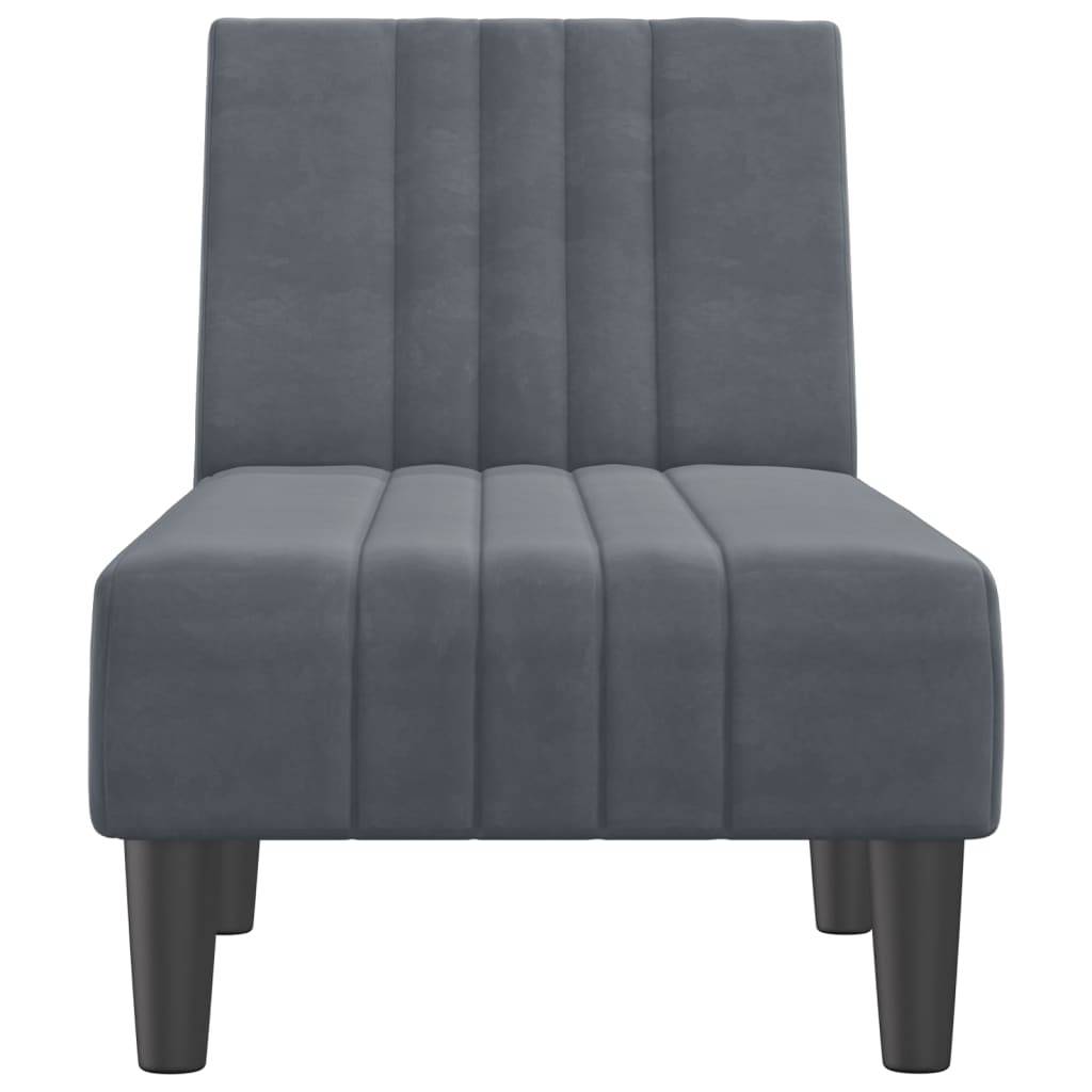 vidaXL Chaiselongue Dunkelgrau Samt