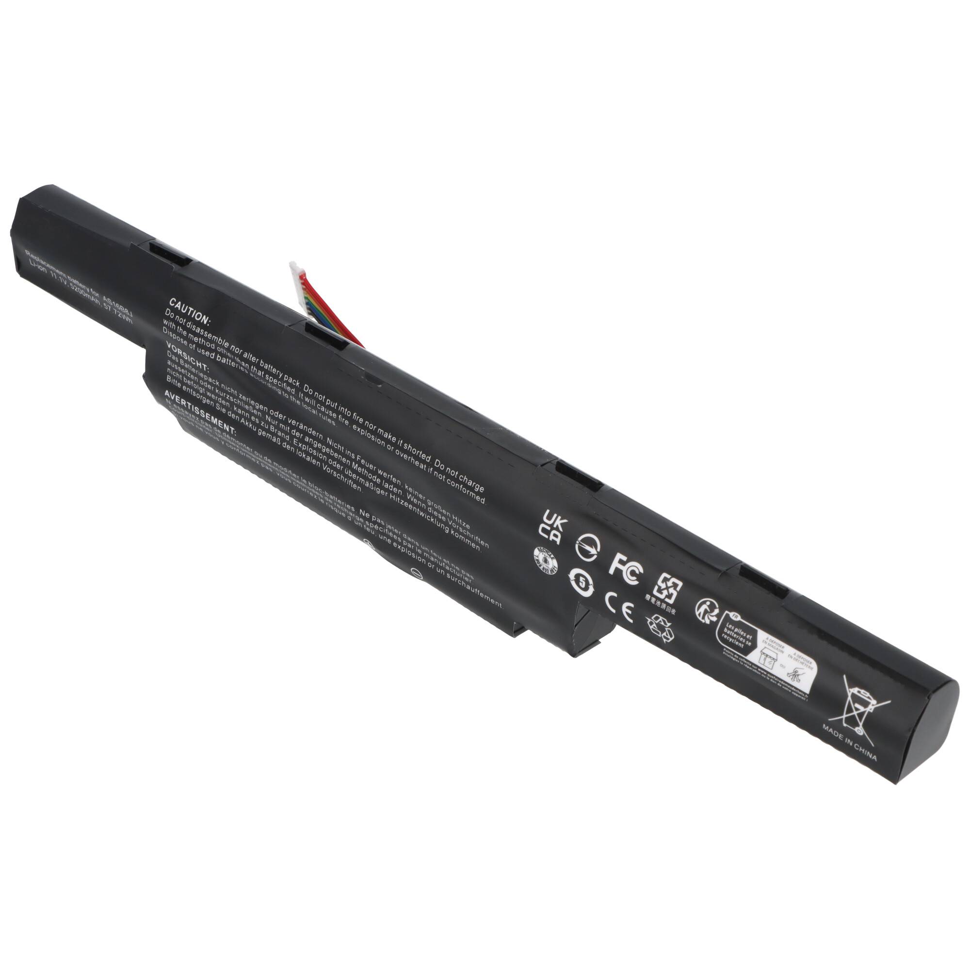 Akku passend für Acer Aspire E5-575G-53VG, E5-575-33BM, AS16B5J, AS16B8J, 11,1V, 5200mAh