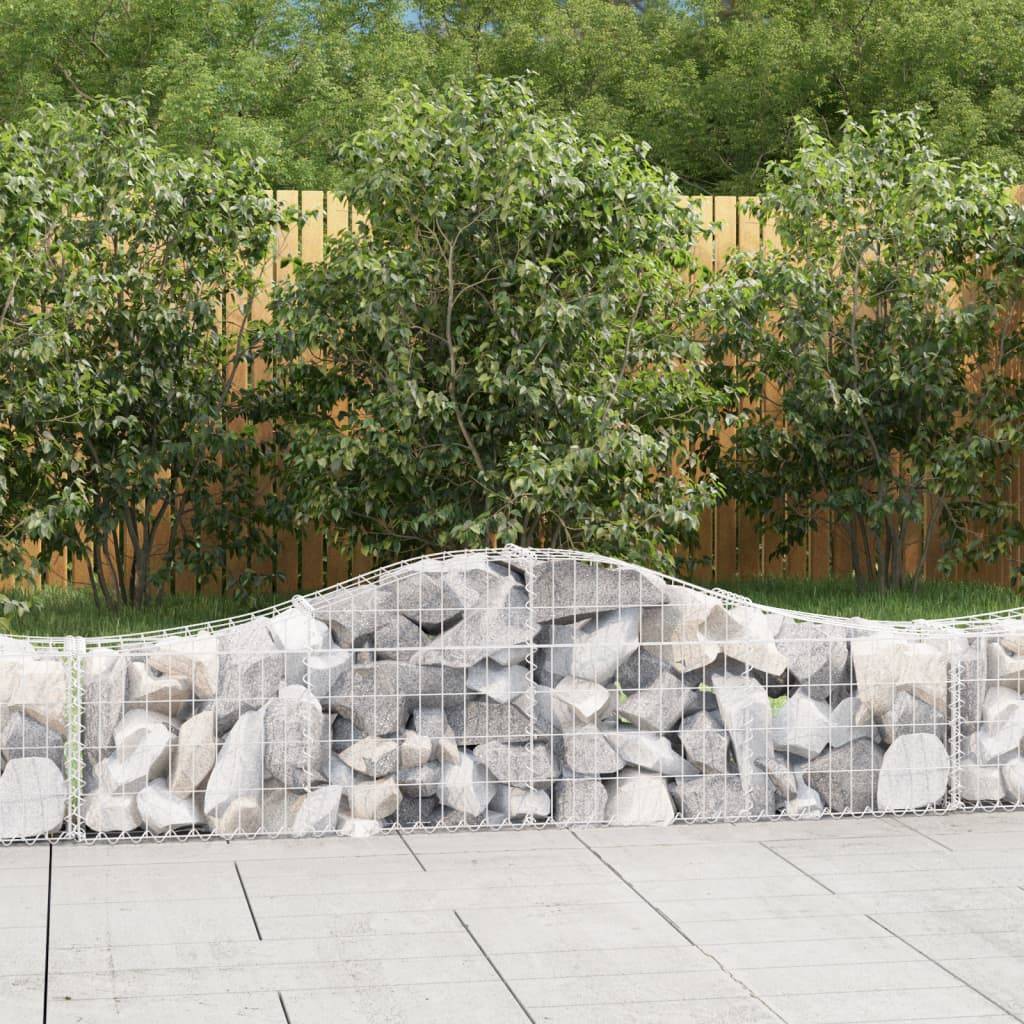 vidaXL Gabionen mit Hochbogen 20 Stk. 200x30x40/60 cm Verzinktes Eisen