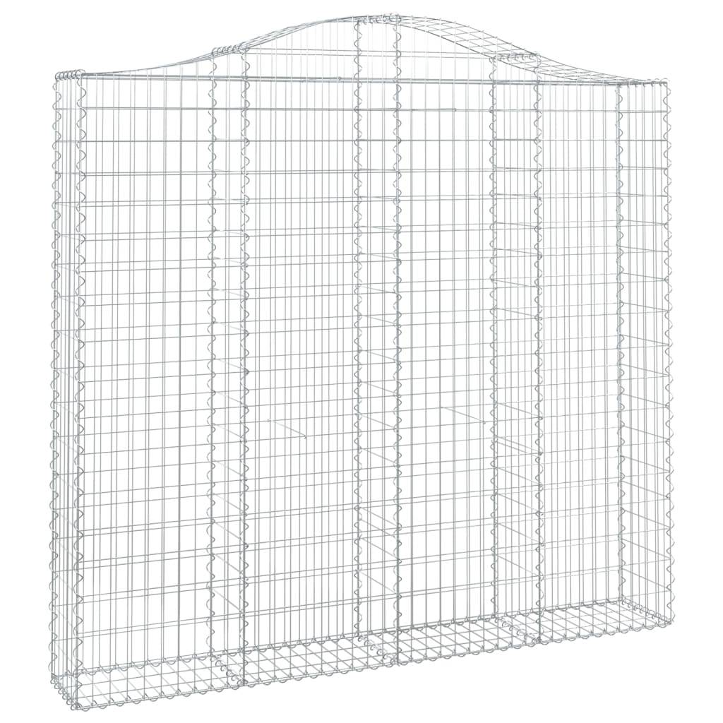 vidaXL Gabionen mit Hochbogen 9 Stk. 200x30x180/200cm Verzinktes Eisen