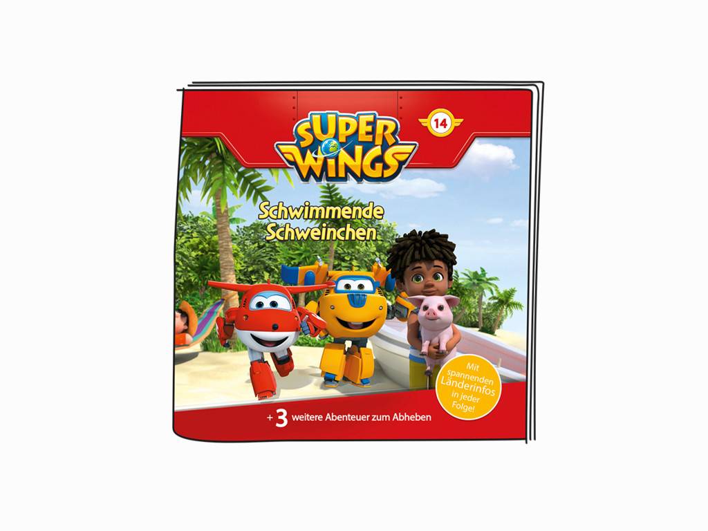 tonies Schwimmende Schweinchen, Spielzeug-Spieldosenfigur, 4 Jahr(e), Blau, Rot, Weiß