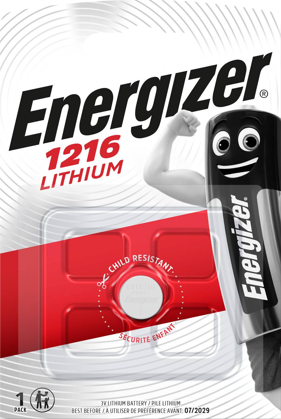 Energizer Batterie Lithium, Knopfzelle, CR1216, 3V Electronics, Retail Blister (1-Pack)