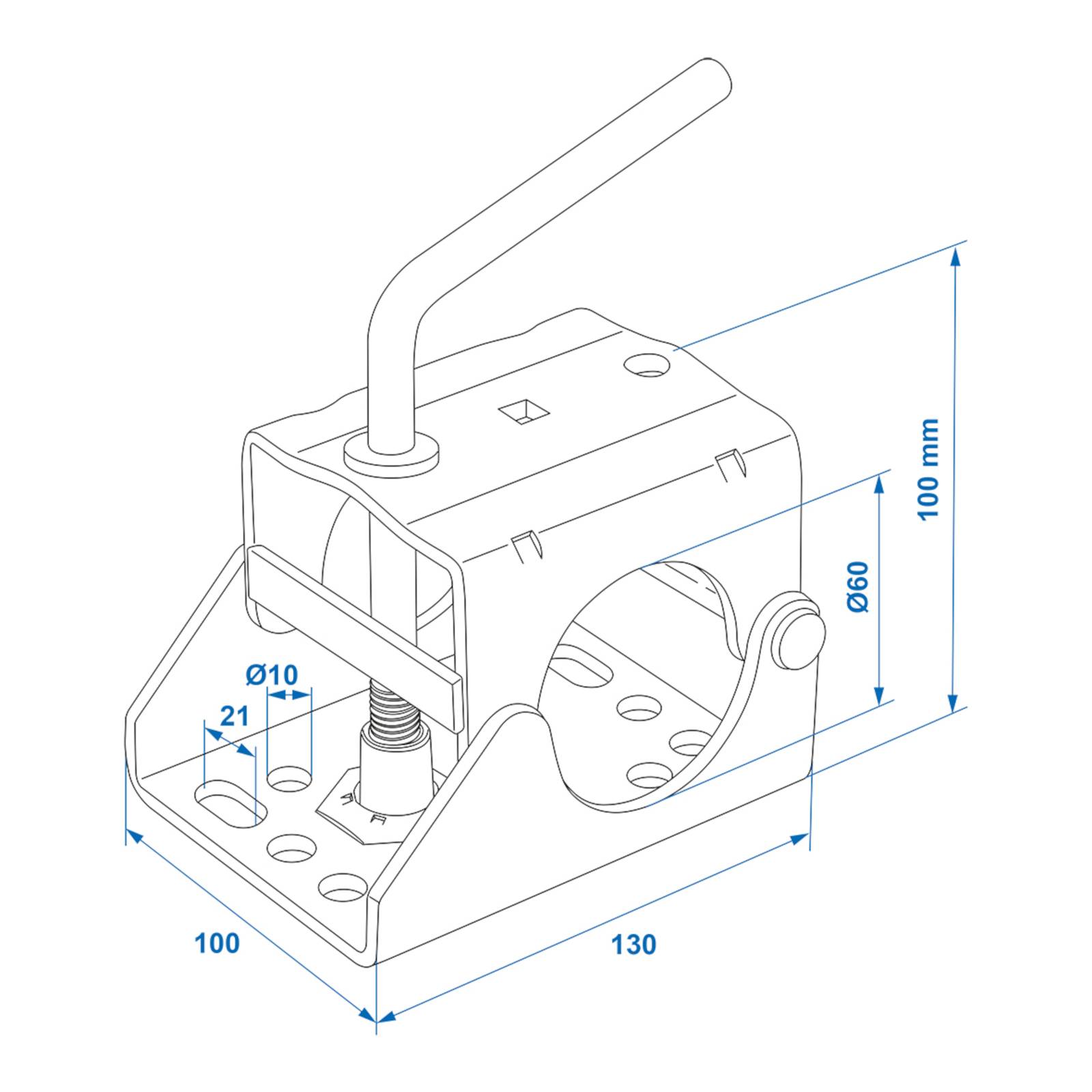 Stützrad Halterung 60mm Halter Anhänger Klemmschelle Stützrad kompatibel ALKO