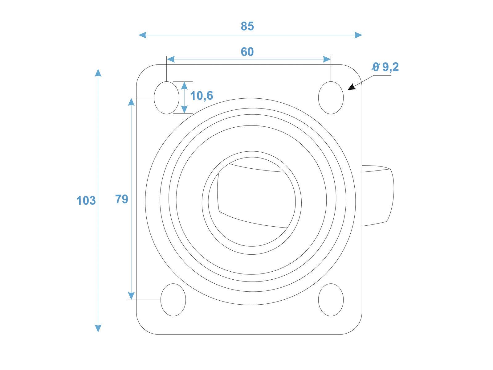 ROADINGER Lenkrolle 100mm BLUE WHEEL hellblau