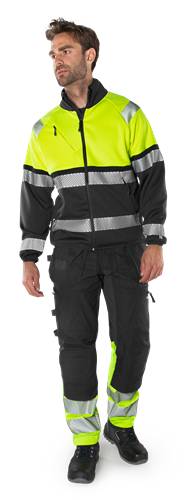 Fristads High Vis Handwerker Stretch-Hose Kl.1 2608 FASG - Warnschutz-Gelb/Schwarz/C64 132849-196-C64