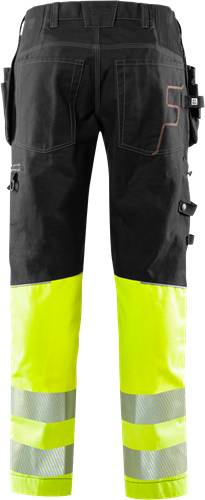 Fristads High Vis Handwerker Stretch-Hose Kl.1 2608 FASG - Warnschutz-Gelb/Schwarz/C64 132849-196-C64