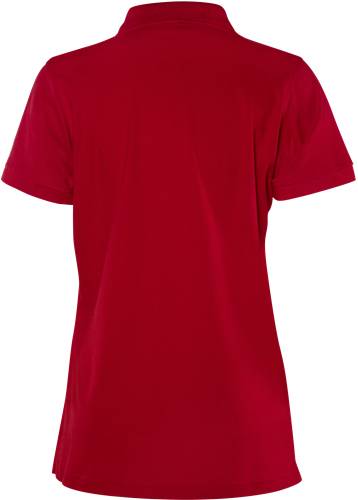 Ein schlichtes rotes T-Shirt wird von hinten präsentiert und zeigt kurze Ärmel sowie ein nahtloses Design.