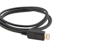 Aufgerolltes HDMI-Kabel mit schwarzen Steckern auf weißem Hintergrund