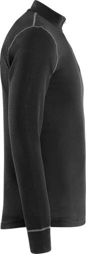 Fristads Zipper-T-Shirt Langarm 789 OF - Schwarz/XS 127355-940-XS
