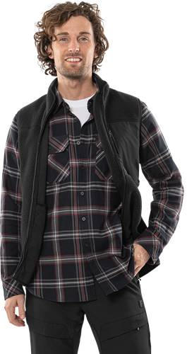 Fristads Flanellhemd Langarm 7421 MSF - Schwarz/3XL 104986-940-3XL