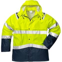 Hi-Vis Regenjacke 114041-171 Gr. L gelb/marine, 100% Polyester ca. 170 g/m²