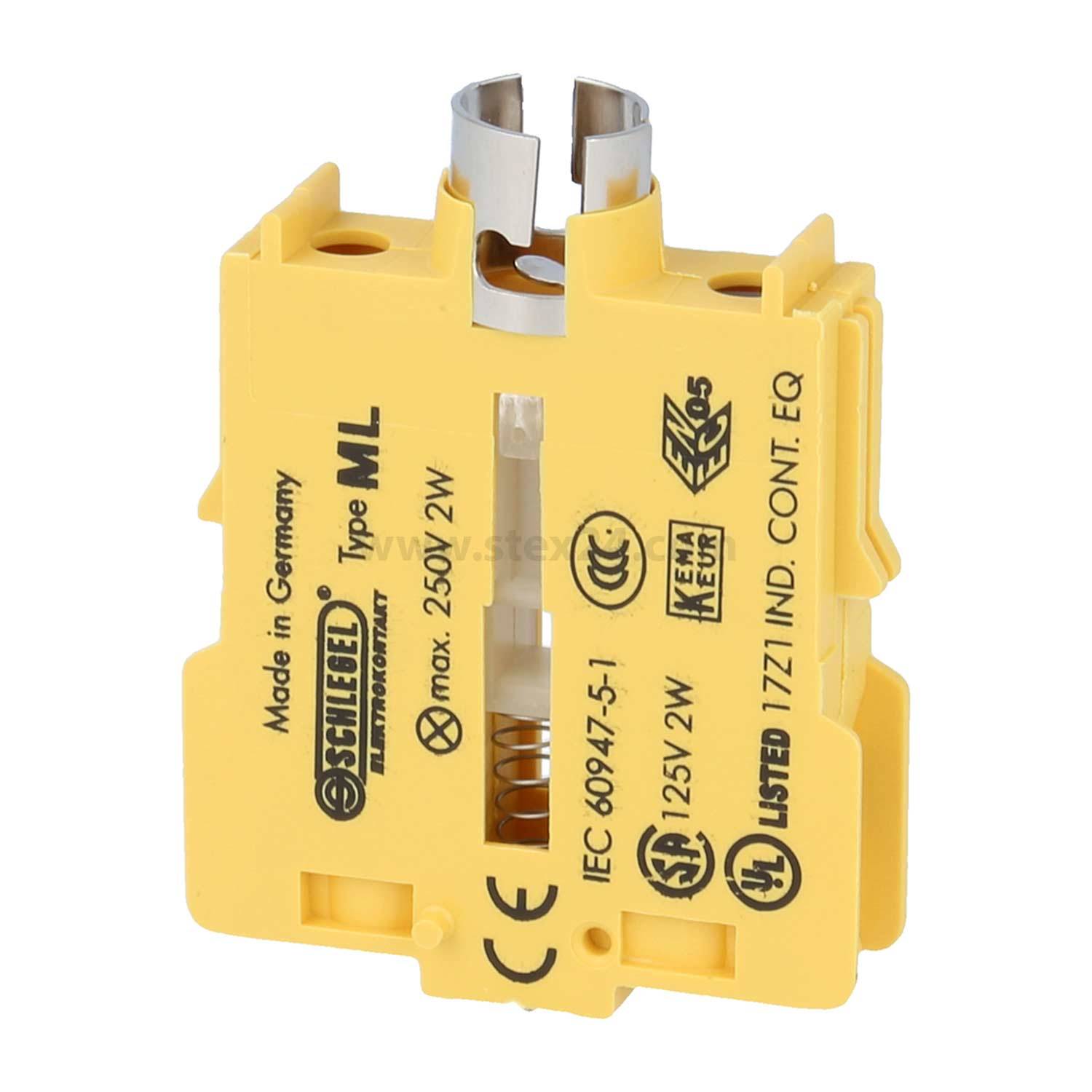 ML Georg Schlegel Modul-Lampenfassung BA9s Baureihe Kontaktgeber MT, beleuchtbar Schraubanschluss, Querschnitt 2,5mm² -